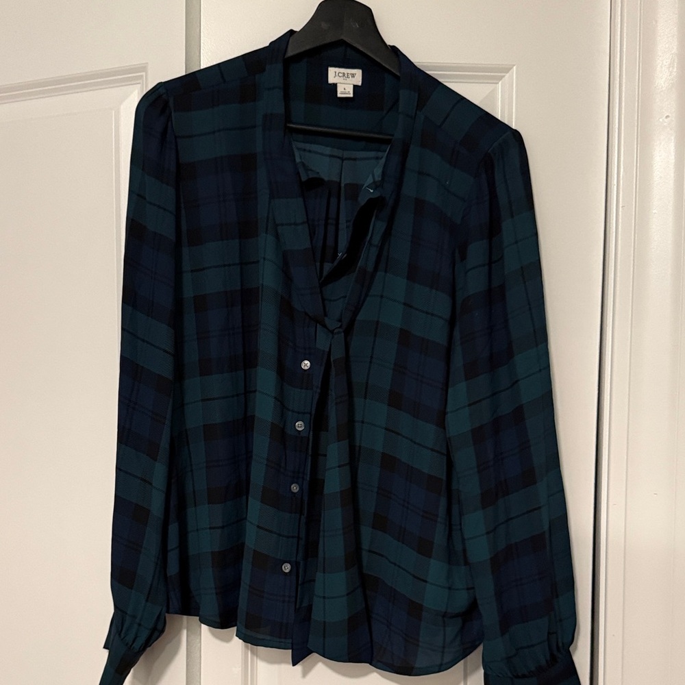 J.Crew Blue and Navy Plaid Shirt